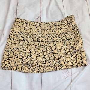 Free People Mini Skirt Khaki Cream and Black size 10 Layers Great Movement
